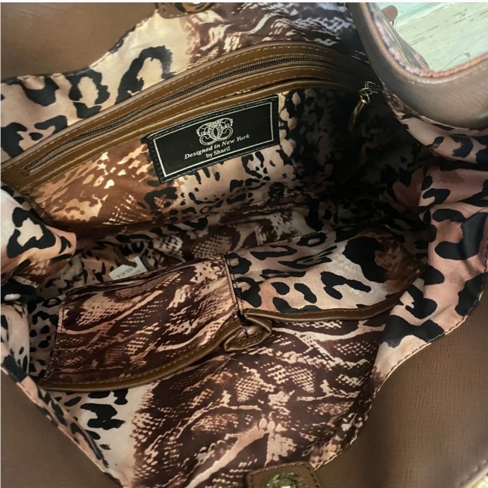 SHARIF LARGE PURSE PEACOCK  FEATHER PRINT - Picture 9 of 9